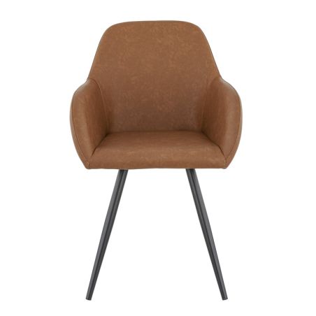 Fauteuil de restaurant OLAF d'intérieur - Bois noir, 81% PES + 15% cotton + 4% viscose - métal cuoio