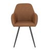 Fauteuil de restaurant OLAF d'intérieur - Bois noir, 81% PES + 15% cotton + 4% viscose - métal cuoio