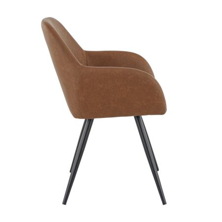 Fauteuil de restaurant OLAF d'intérieur - Bois noir, 81% PES + 15% cotton + 4% viscose - métal cuoio