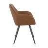Fauteuil de restaurant OLAF d'intérieur - Bois noir, 81% PES + 15% cotton + 4% viscose - métal cuoio