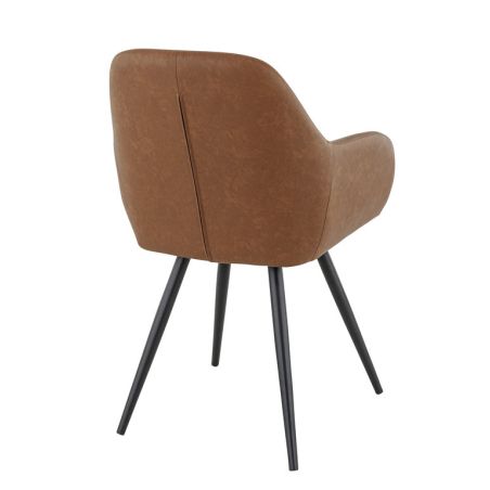 Fauteuil de restaurant OLAF d'intérieur - Bois noir, 81% PES + 15% cotton + 4% viscose - métal cuoio
