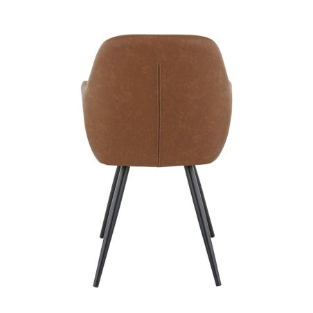 Fauteuil de restaurant OLAF d'intérieur - Bois noir, 81% PES + 15% cotton + 4% viscose - métal cuoio