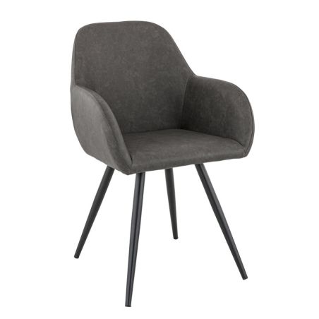 Fauteuil de restaurant OLAF d'intérieur - Bois noir, 81% PES + 15% cotton + 4% viscose - métal anthracite