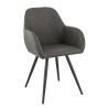 Fauteuil de restaurant OLAF d'intérieur - Bois noir, 81% PES + 15% cotton + 4% viscose - métal anthracite