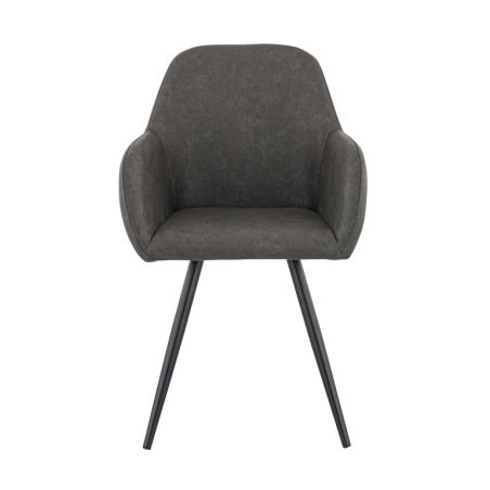 Fauteuil de restaurant OLAF d'intérieur - Bois noir, 81% PES + 15% cotton + 4% viscose - métal anthracite