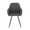 Fauteuil de restaurant OLAF d'intérieur - Bois noir, 81% PES + 15% cotton + 4% viscose - métal anthracite
