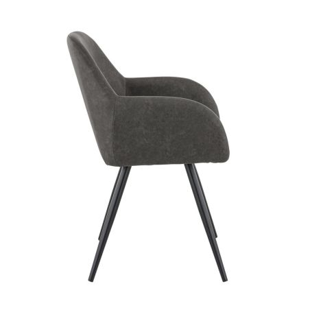 Fauteuil de restaurant OLAF d'intérieur - Bois noir, 81% PES + 15% cotton + 4% viscose - métal anthracite