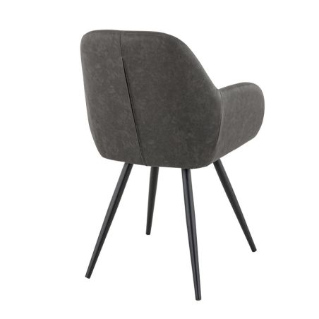 Fauteuil de restaurant OLAF d'intérieur - Bois noir, 81% PES + 15% cotton + 4% viscose - métal anthracite