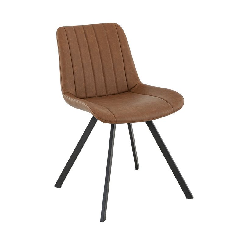 Chaise de restaurant JACOB d'intérieur - Bois noir, 81% PES + 15% cotton + 4% viscose - métal cuoio