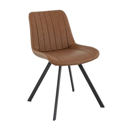 Chaise de restaurant JACOB d'intérieur - Bois noir, 81% PES + 15% cotton + 4% viscose - métal cuoio