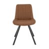 Chaise de restaurant JACOB d'intérieur - Bois noir, 81% PES + 15% cotton + 4% viscose - métal cuoio