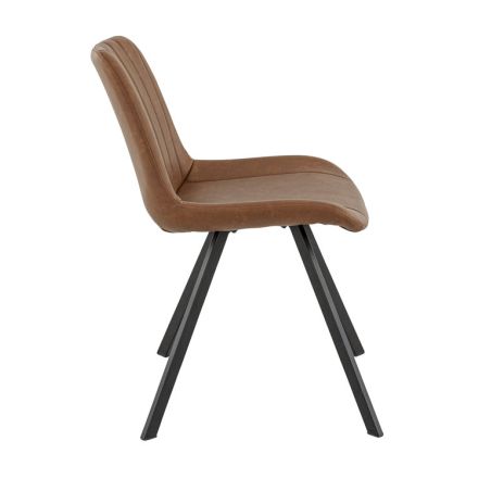 Chaise de restaurant JACOB d'intérieur - Bois noir, 81% PES + 15% cotton + 4% viscose - métal cuoio