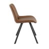 Chaise de restaurant JACOB d'intérieur - Bois noir, 81% PES + 15% cotton + 4% viscose - métal cuoio