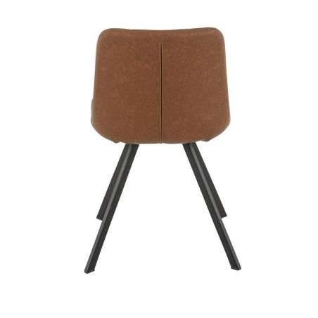 Chaise de restaurant JACOB d'intérieur - Bois noir, 81% PES + 15% cotton + 4% viscose - métal cuoio