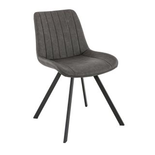 Chaise de restaurant JACOB d'intérieur - Bois noir, 81% PES + 15% cotton + 4% viscose - métal anthracite