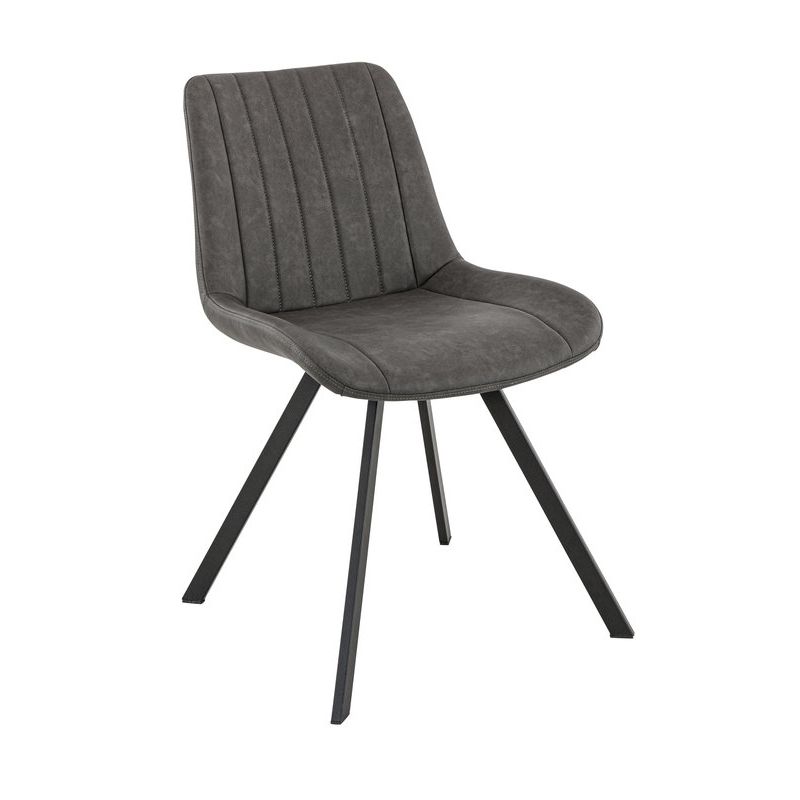 Chaise de restaurant JACOB d'intérieur - Bois noir, 81% PES + 15% cotton + 4% viscose - métal anthracite