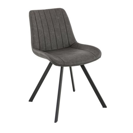 Chaise de restaurant JACOB d'intérieur - Bois noir, 81% PES + 15% cotton + 4% viscose - métal anthracite