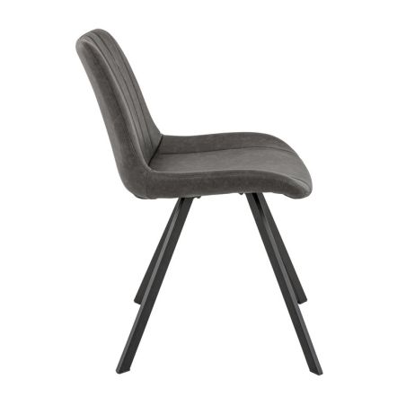 Chaise de restaurant JACOB d'intérieur - Bois noir, 81% PES + 15% cotton + 4% viscose - métal anthracite