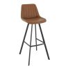 Tabouret de bar KYLE d'intérieur - Bois noir, 81% PES + 15% cotton + 4% viscose - métal cuoio