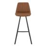 Tabouret de bar KYLE d'intérieur - Bois noir, 81% PES + 15% cotton + 4% viscose - métal cuoio