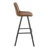 Tabouret de bar KYLE d'intérieur - Bois noir, 81% PES + 15% cotton + 4% viscose - métal cuoio