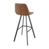 Tabouret de bar KYLE d'intérieur - Bois noir, 81% PES + 15% cotton + 4% viscose - métal cuoio