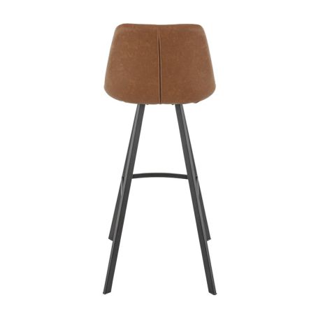 Tabouret de bar KYLE d'intérieur - Bois noir, 81% PES + 15% cotton + 4% viscose - métal cuoio