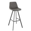 Tabouret de bar KYLE d'intérieur - Bois noir, 81% PES + 15% cotton + 4% viscose - métal anthracite