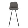 Tabouret de bar KYLE d'intérieur - Bois noir, 81% PES + 15% cotton + 4% viscose - métal anthracite