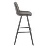 Tabouret de bar KYLE d'intérieur - Bois noir, 81% PES + 15% cotton + 4% viscose - métal anthracite