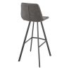 Tabouret de bar KYLE d'intérieur - Bois noir, 81% PES + 15% cotton + 4% viscose - métal anthracite