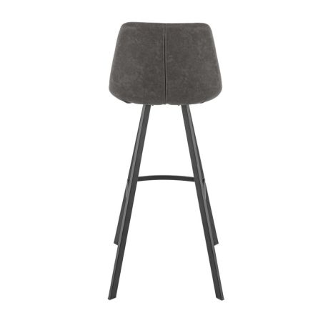 Tabouret de bar KYLE d'intérieur - Bois noir, 81% PES + 15% cotton + 4% viscose - métal anthracite