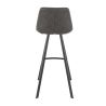 Tabouret de bar KYLE d'intérieur - Bois noir, 81% PES + 15% cotton + 4% viscose - métal anthracite