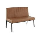 Banquette de restaurant WENDY d'intérieur - Bois noir, 81% PES + 15% cotton + 4% viscose - métal cuoio
