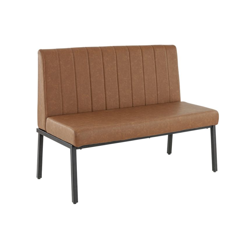 Banquette de restaurant WENDY d'intérieur - Bois noir, 81% PES + 15% cotton + 4% viscose - métal cuoio