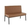 Banquette de restaurant WENDY d'intérieur - Bois noir, 81% PES + 15% cotton + 4% viscose - métal cuoio