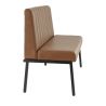 Banquette de restaurant WENDY d'intérieur - Bois noir, 81% PES + 15% cotton + 4% viscose - métal cuoio