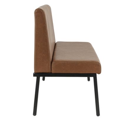 Banquette de restaurant WENDY d'intérieur - Bois noir, 81% PES + 15% cotton + 4% viscose - métal cuoio