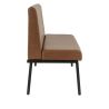 Banquette de restaurant WENDY d'intérieur - Bois noir, 81% PES + 15% cotton + 4% viscose - métal cuoio
