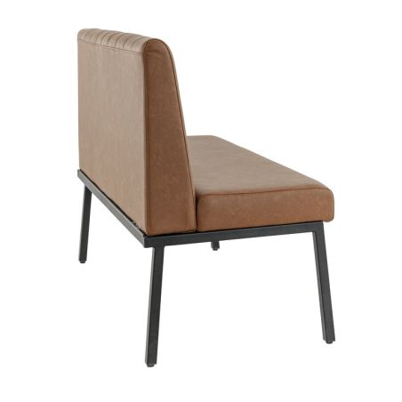 Banquette de restaurant WENDY d'intérieur - Bois noir, 81% PES + 15% cotton + 4% viscose - métal cuoio
