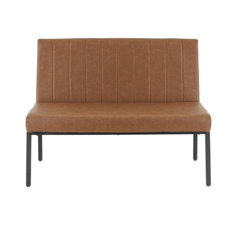 Banquette de restaurant WENDY d'intérieur - Bois noir, 81% PES + 15% cotton + 4% viscose - métal cuoio