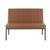 Banquette de restaurant WENDY d'intérieur - Bois noir, 81% PES + 15% cotton + 4% viscose - métal cuoio