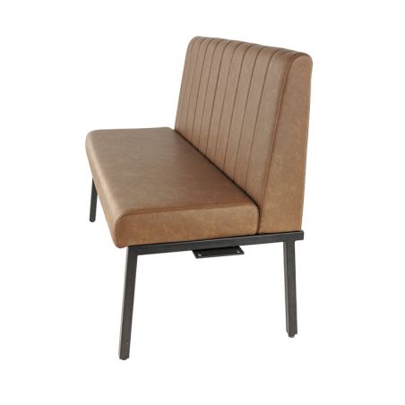 Banquette de restaurant WENDY d'intérieur - Bois noir, 81% PES + 15% cotton + 4% viscose - métal cuoio