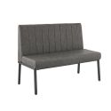 Banquette de restaurant WENDY d'intérieur - Bois noir, 81% PES + 15% cotton + 4% viscose - métal anthracite