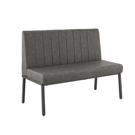 Banquette de restaurant WENDY d'intérieur - Bois noir, 81% PES + 15% cotton + 4% viscose - métal anthracite