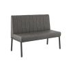 Banquette de restaurant WENDY d'intérieur - Bois noir, 81% PES + 15% cotton + 4% viscose - métal anthracite