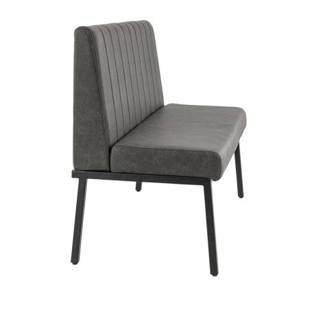 Banquette de restaurant WENDY d'intérieur - Bois noir, 81% PES + 15% cotton + 4% viscose - métal anthracite