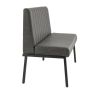 Banquette de restaurant WENDY d'intérieur - Bois noir, 81% PES + 15% cotton + 4% viscose - métal anthracite