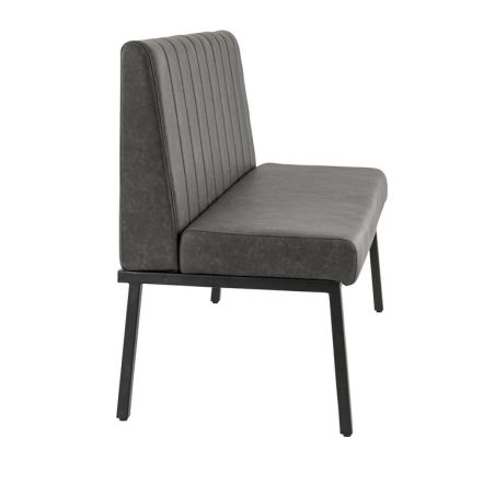 Banquette de restaurant WENDY d'intérieur - Bois noir, 81% PES + 15% cotton + 4% viscose - métal anthracite