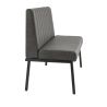Banquette de restaurant WENDY d'intérieur - Bois noir, 81% PES + 15% cotton + 4% viscose - métal anthracite